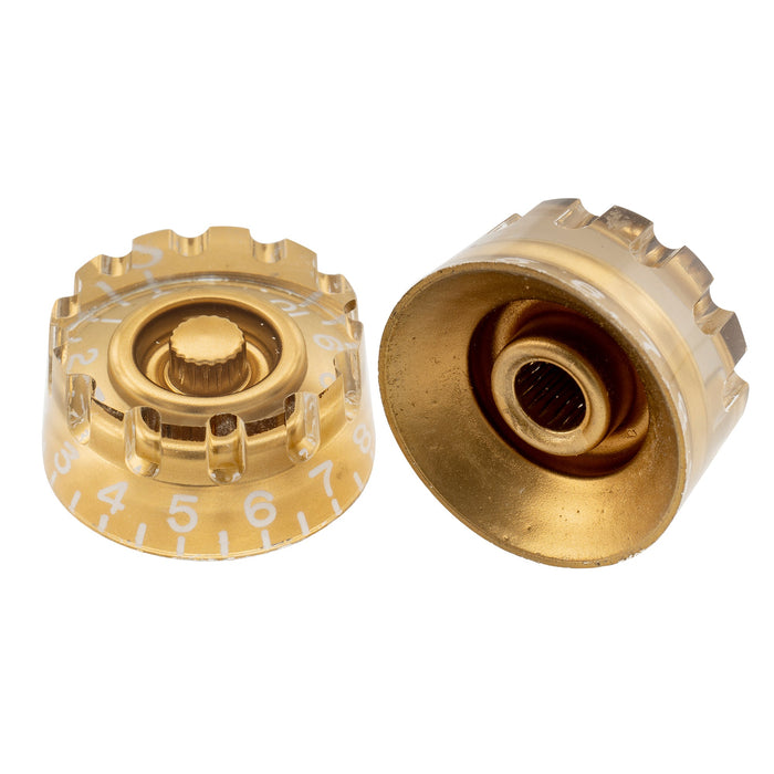 Musiclily Pro ミリ規格 18スプライン ノッチドスピードノブ つまみ トーンとボリュームノブ コントロールノブ Epiphone LP SGエレキギター用 アンバー(4個セット)