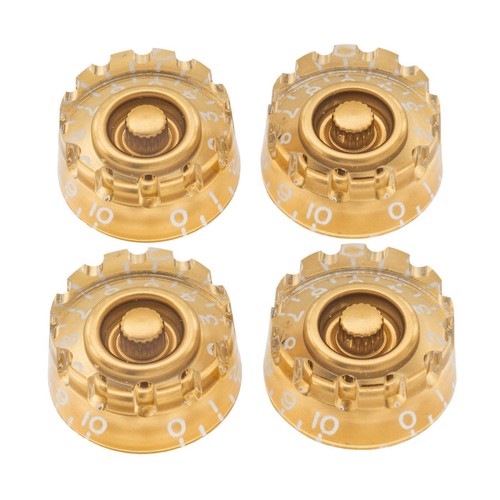 musiclily pro metric coarse 18 spline knurled guitar knobs tone volume speed control knobs for epiphone les paul sg style electric guitar mx1732 4p, gold