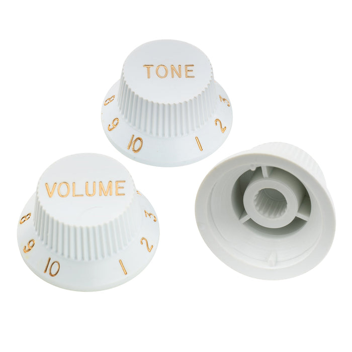 Musiclily Pro Métrique Taille 18 Cannelures 1 Volume 2 Tonalités Style Stratocaster Potentiomètres pour Guitare Basse Import Asie