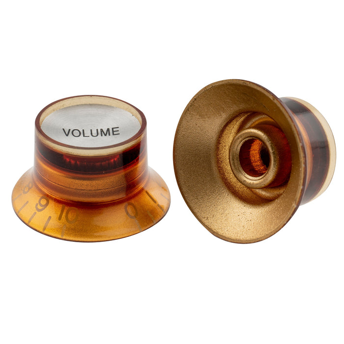 Musiclily Pro Metric Grosso 18-Esquema Chapeu Alto Botões de Tom e Controle de Volume para Guitarra Elétrica estilo Epiphone LP SG, Conjunto de 2