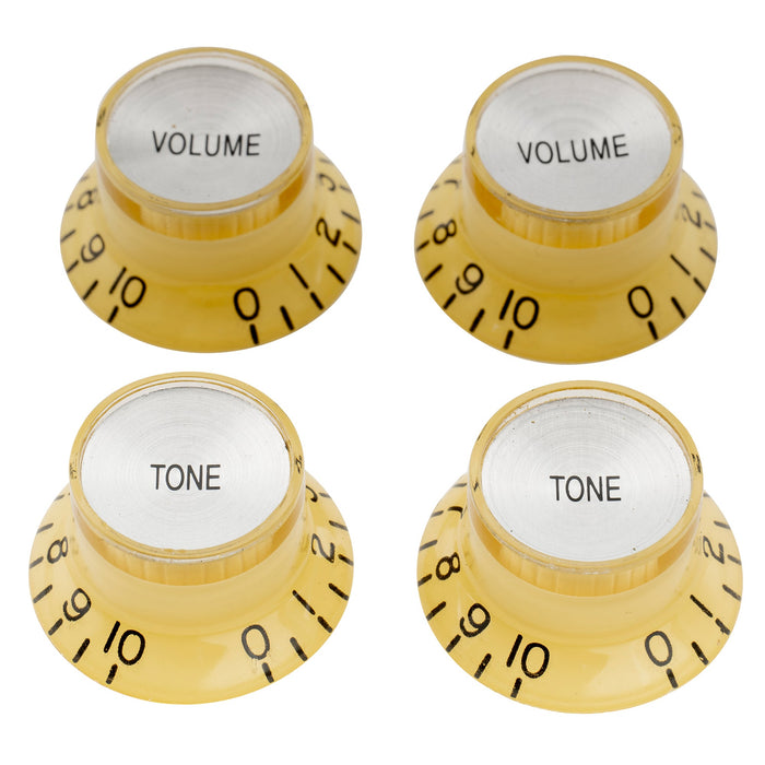 musiclily pro metric coarse 18 spline top hat bell knobs tone volume control knobs for epiphone lp sg style electric guitar 2 pcst2v mx1735 2mx1737 2p, mint ivory color