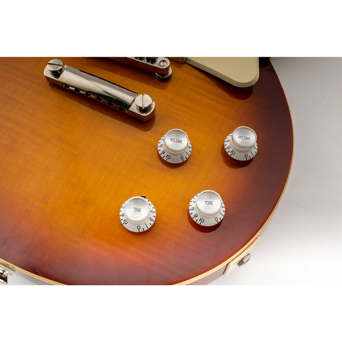 Musiclily Pro Metric Grosso 18-Esquema Chapeu Alto Botões de Tom e Controle de Volume para Guitarra Elétrica estilo Epiphone LP SG, Conjunto de 2