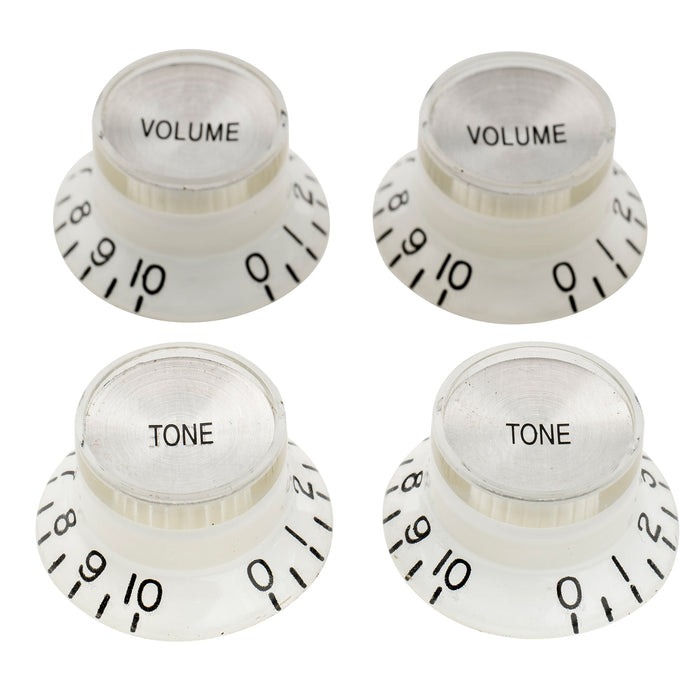 musiclily pro metric coarse 18 spline top hat bell knobs tone volume control knobs for epiphone lp sg style electric guitar 2 pcst2v mx1735 2mx1737 2p, white