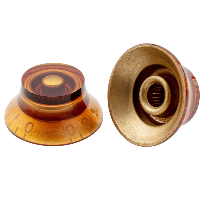 Perillas Musiclily Pro para zurdos, métricas gruesas, de 18 estrías, con forma de sombrero de copa y campana, control de volumen y tono para guitarra eléctrica Epiphone LP SG (juego de 4)