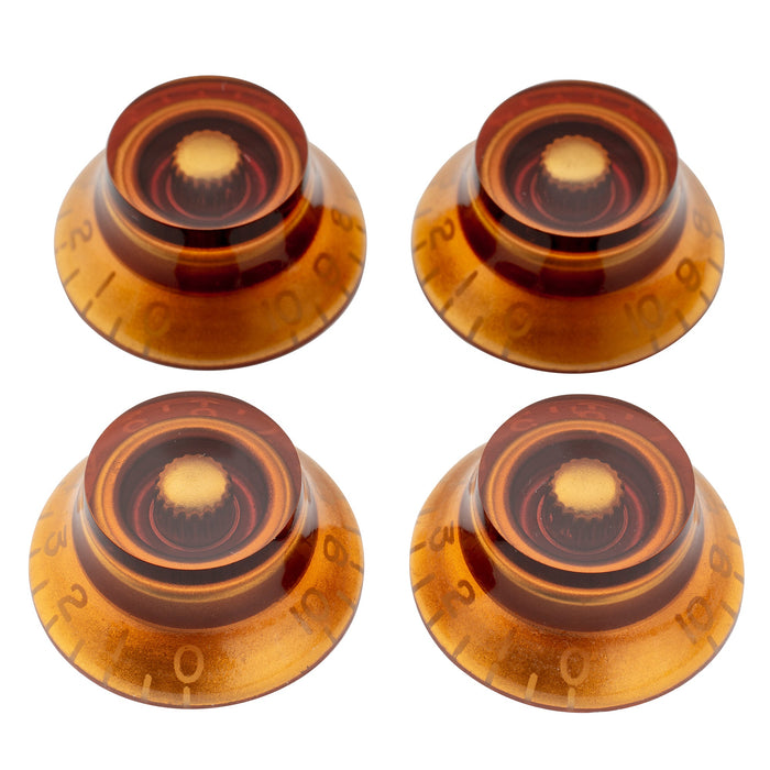 musiclily pro left handed metric coarse 18 spline top hat bell knobs tone volume control knobs for epiphone lp sg style electric guitar mx1741 4p, amber