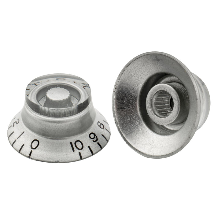 detail of musiclily pro left handed metric coarse 18 spline top hat bell knobs tone volume control knobs for epiphone lp sg style electric guitar mx1741 4p