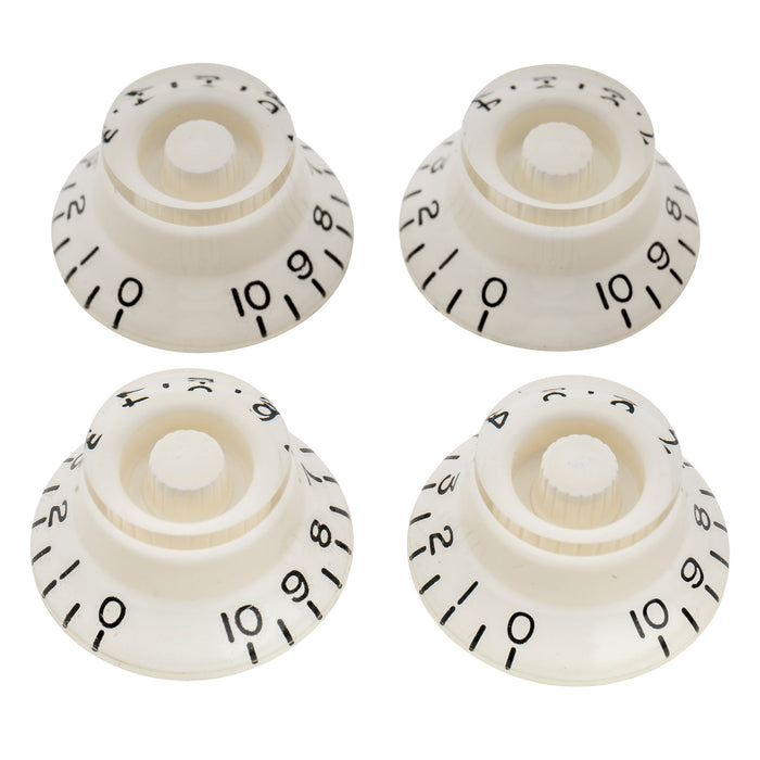 musiclily pro left handed metric coarse 18 spline top hat bell knobs tone volume control knobs for epiphone lp sg style electric guitar mx1741 4p, white