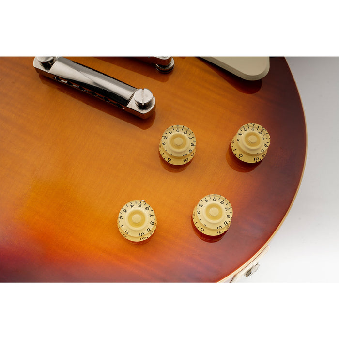 Musiclily Pro Linkshändig Metrisch Grobkantig 18-Zahnrad-Gitarrenknöpfe Ton, Lautstärke, Geschwindigkeitsreglerknöpfe Set für Epiphone Les Paul SG Stil Elektrogitarre, Set von 4