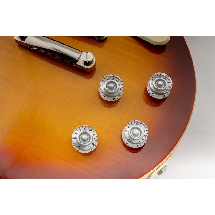 Musiclily Pro Linkshändig Metrisch Grobkantig 18-Zahnrad-Gitarrenknöpfe Ton, Lautstärke, Geschwindigkeitsreglerknöpfe Set für Epiphone Les Paul SG Stil Elektrogitarre, Set von 4