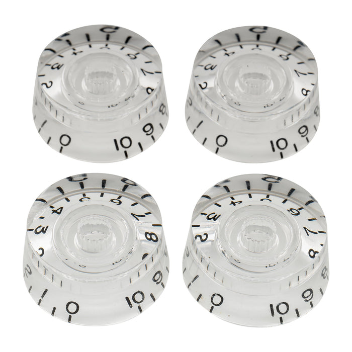 musiclily pro left handed metric coarse 18 spline guitar knobs tone volume speed control knobs set for epiphone les paul sg style electric guitar mx1742 4p, transparent