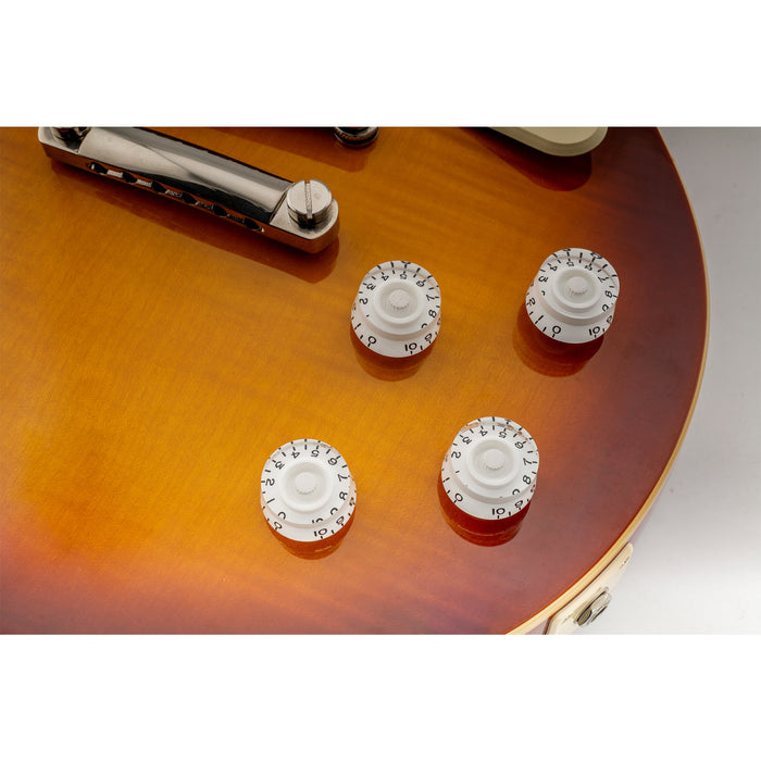 Musiclily Pro Linkshändig Metrisch Grobkantig 18-Zahnrad-Gitarrenknöpfe Ton, Lautstärke, Geschwindigkeitsreglerknöpfe Set für Epiphone Les Paul SG Stil Elektrogitarre, Set von 4
