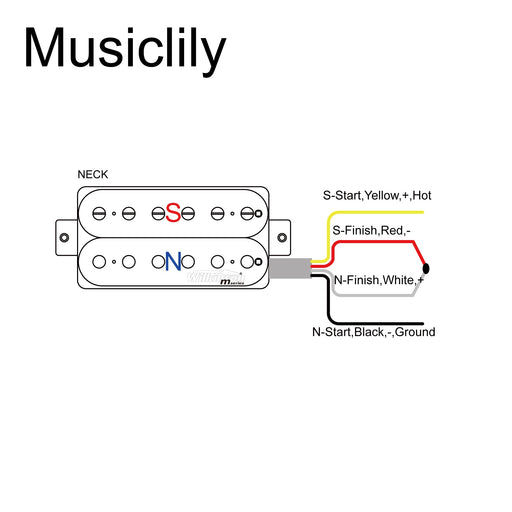 Size of wilkinson m series vintage tone alnico 5 overwound open style humbucker neck pickup for electric guitar mx1757bk