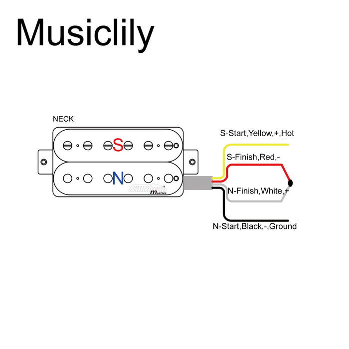 Size of wilkinson m series vintage tone alnico 5 overwound open style humbucker neck pickup for electric guitar mx1757bk