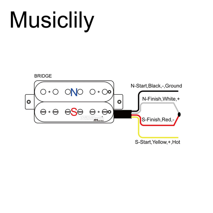 Size of wilkinson m series vintage tone alnico 5 overwound open style humbucker bridge pickup for electric guitar mx1758bk