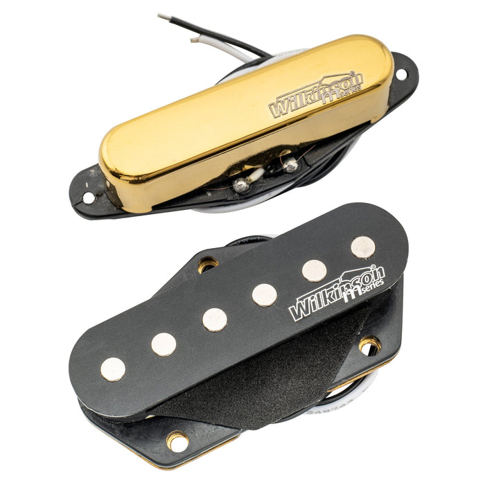 wilkinson m series low gauss nashville sound ceramic single coil pickups set for tele style electric guitar mx1759mx1760p, gold