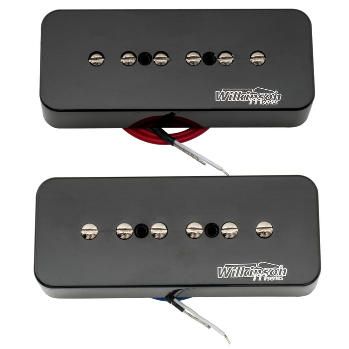 detail of wilkinson m series low gauss iconic sound ceramic p90 soapbar single coil pickups set for sg lp style electric guitar mx1761bkmx1762bk