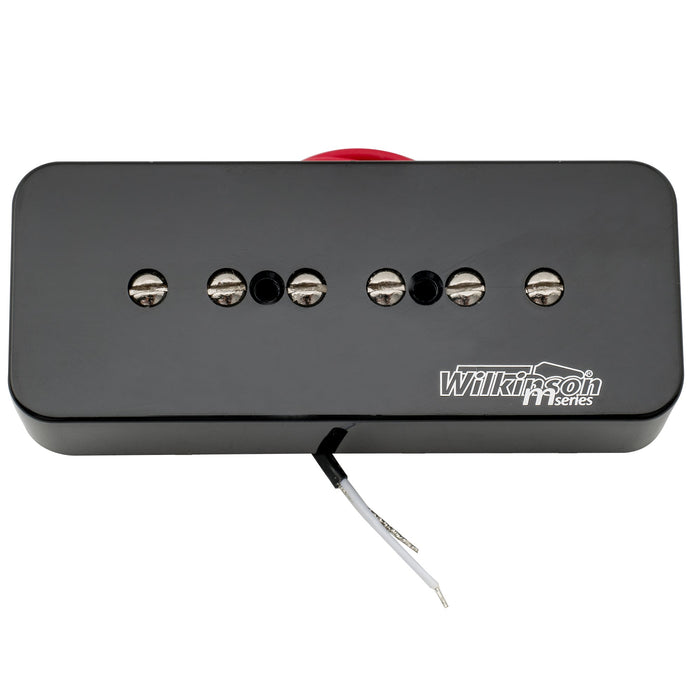 detail of wilkinson m series low gauss iconic sound ceramic p90 soapbar single coil neck pickup for sg lp style electric guitar mx1761bk