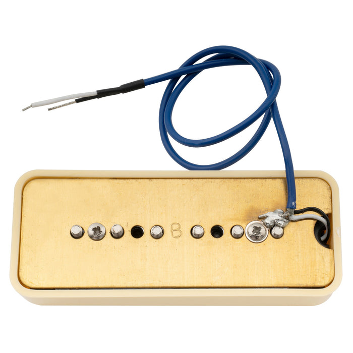 wilkinson m series low gauss iconic sound ceramic p90 soapbar single coil bridge pickup for sg lp style electric guitar mx1762bk, mint ivory color