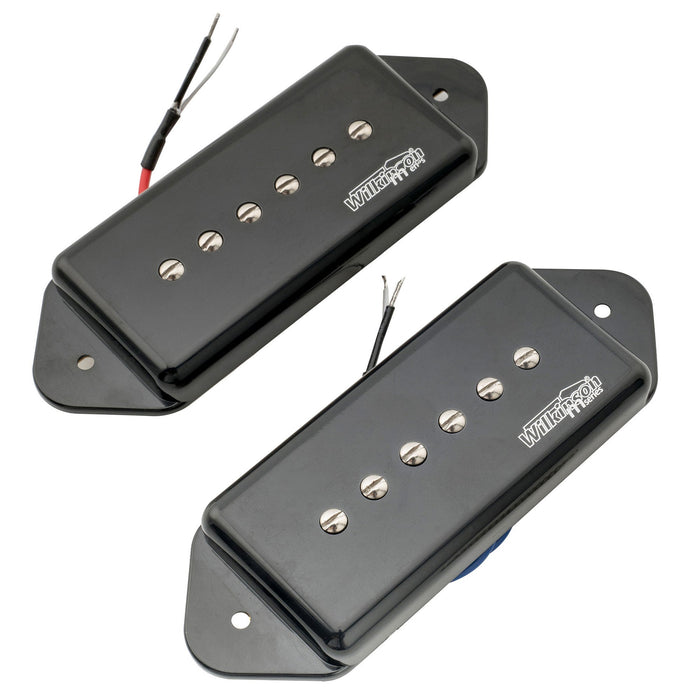 wilkinson m series low gauss iconic sound ceramic p90 dogear style single coil pickups set for sg lp style electric guitar mx1763bkmx1764bk