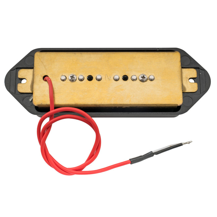 Part of wilkinson m series low gauss iconic sound ceramic p90 dogear style single coil neck pickup for sg lp style electric guitar mx1763bk