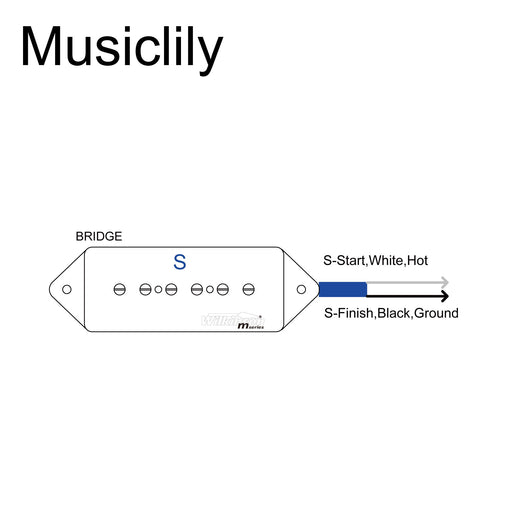 Size of wilkinson m series low gauss iconic sound ceramic p90 dogear style single coil bridge pickup for sg lp style electric guitar mx1764bk