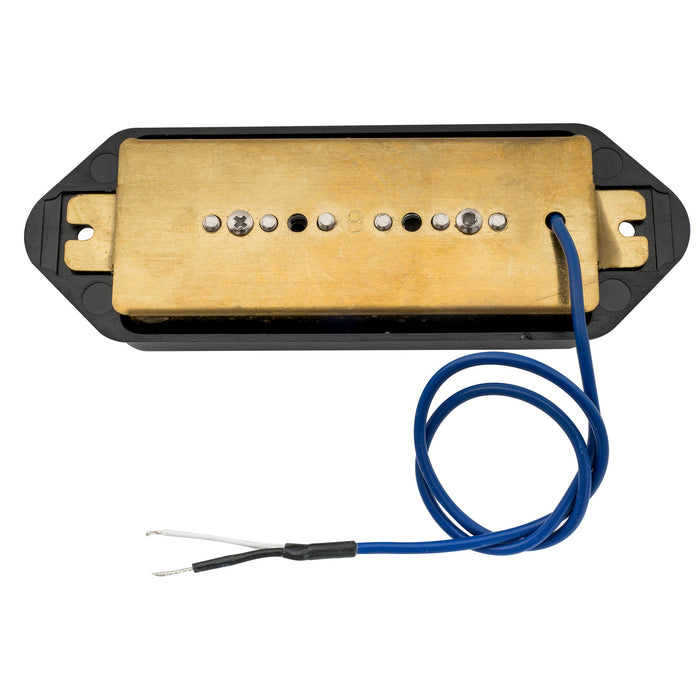 Part of wilkinson m series low gauss iconic sound ceramic p90 dogear style single coil bridge pickup for sg lp style electric guitar mx1764bk