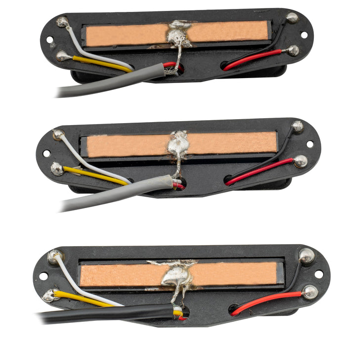 detail of wilkinson m series low gauss rail blade ceramic single coil sized humbucker pickups set for strat style electric guitar mx1765bkmx1766bkmx1767bk