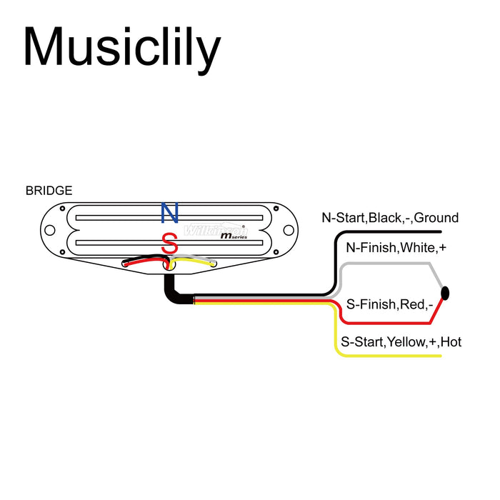 Size of wilkinson m series low gauss rail blade ceramic single coil sized humbucker bridge pickup for strat style electric guitar mx1767bk