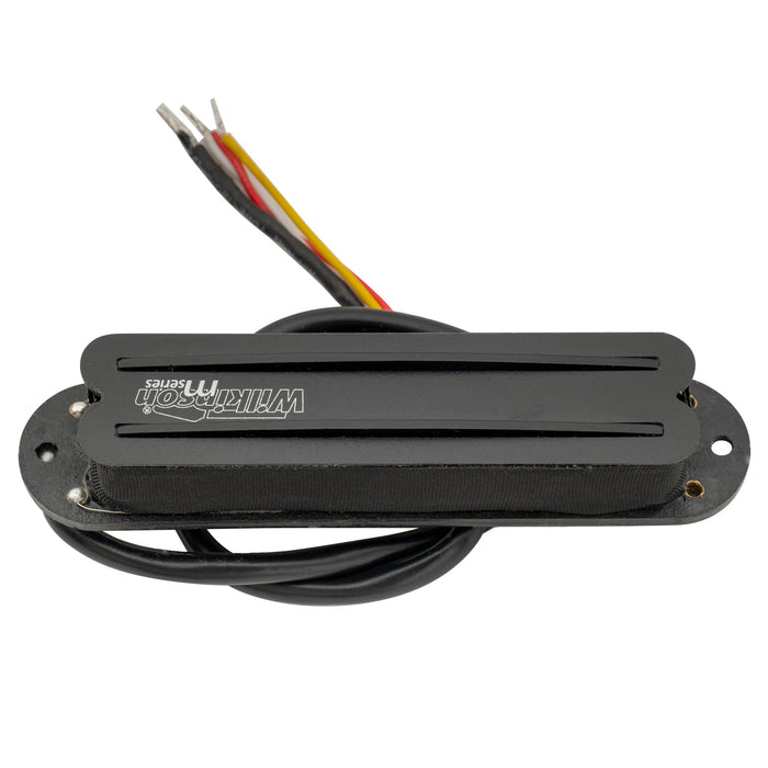 detail of wilkinson m series low gauss rail blade ceramic single coil sized humbucker bridge pickup for strat style electric guitar mx1767bk