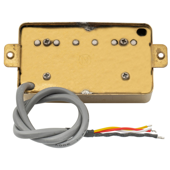 wilkinson m series classic tone ceramic covered humbucker neck pickup for lp style electric guitar mx1768cr, gold