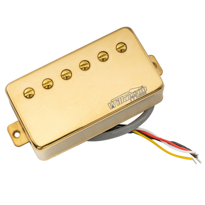 wilkinson m series classic tone ceramic covered humbucker neck pickup for lp style electric guitar mx1768cr, gold