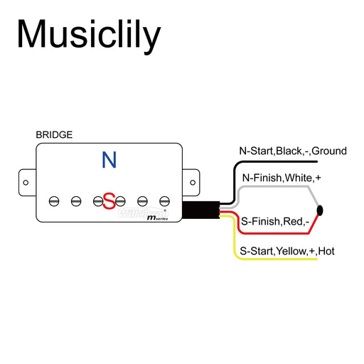 Size of wilkinson m series classic tone ceramic covered humbucker bridge pickup for lp style electric guitar mx1769cr