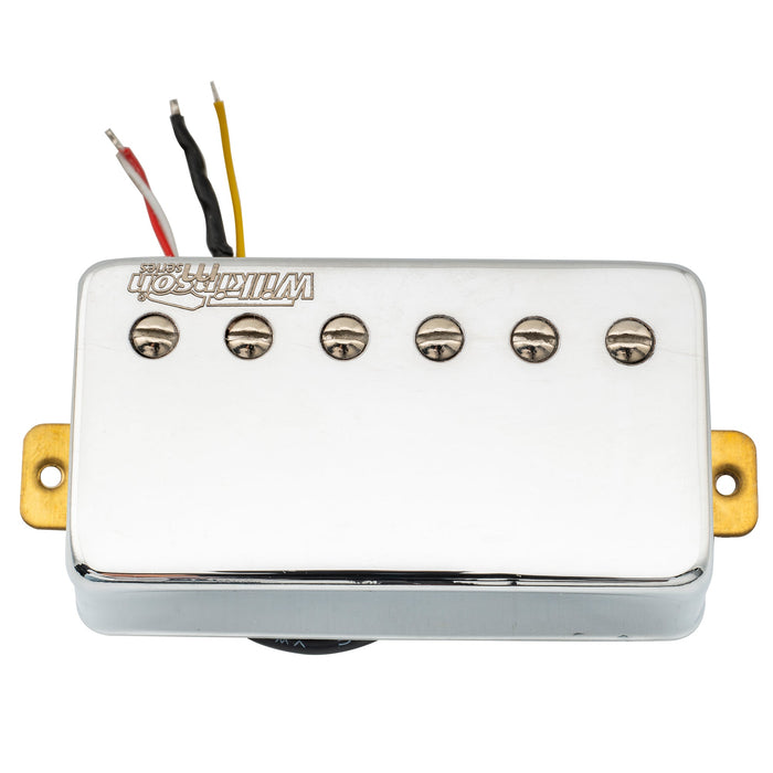 detail of wilkinson m series classic tone ceramic covered humbucker bridge pickup for lp style electric guitar mx1769cr