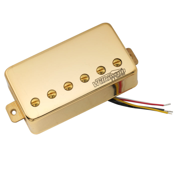 wilkinson m series classic tone ceramic covered humbucker bridge pickup for lp style electric guitar mx1769cr, gold