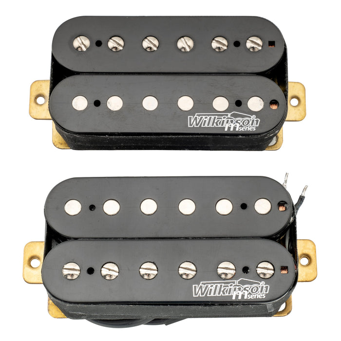 detail of wilkinson m series classic tone ceramic overwound open style humbucker pickups set for electric guitar mx1770bkmx1771bk