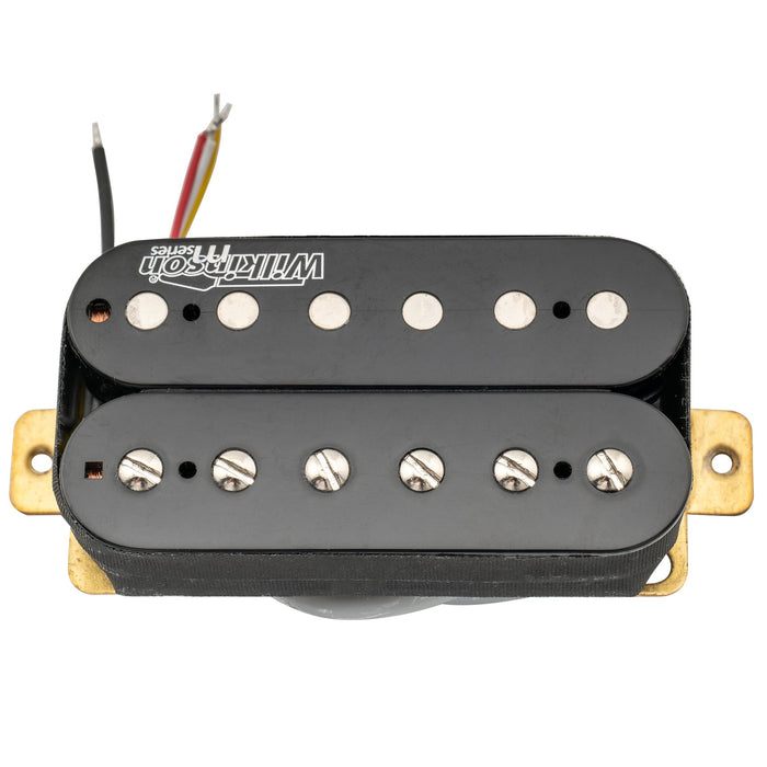 detail of wilkinson m series classic tone ceramic overwound open style humbucker neck pickup for electric guitar mx1770bk