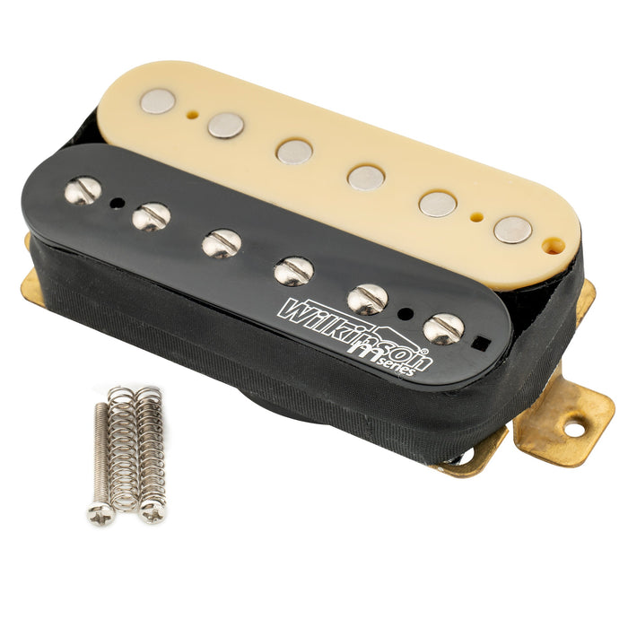 Pastilla de puente humbucker de estilo abierto con bobinado cerámico de tono clásico Wilkinson Serie M para guitarra eléctrica