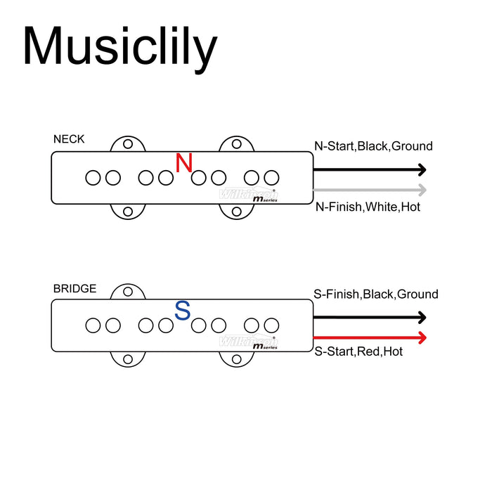Size of wilkinson m series variable gauss ceramic traditional jazz bass pickups set for jb style electric bass mx1773mx1774