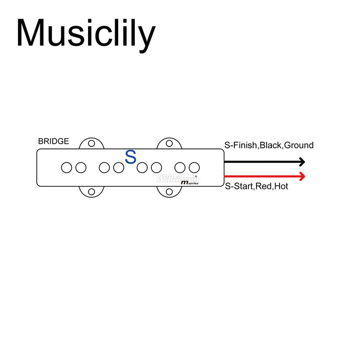 Size of wilkinson m series variable gauss ceramic traditional jazz bass bridge pickup for jb style electric bass mx1774