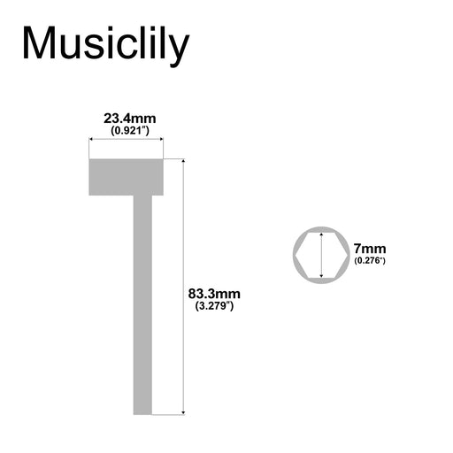 Dimensions of musiclily 7mm guitar truss rod truss rod box wrench pipe adjustment wrench for prs jackson ibanez mx1776cr