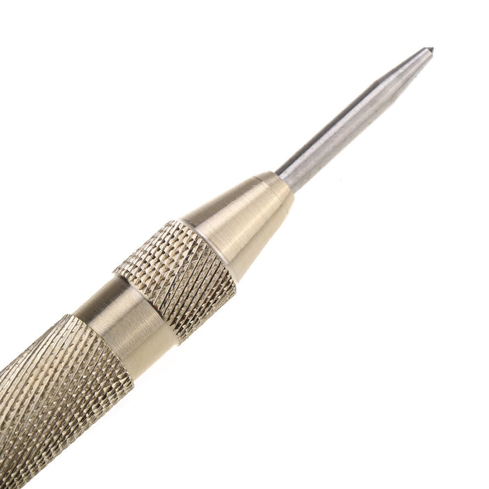 detail of musiclily basic 130mm length brass automatic center pin punch adjustable spring loaded drill hole wood hand tool for guitar repair mx1785