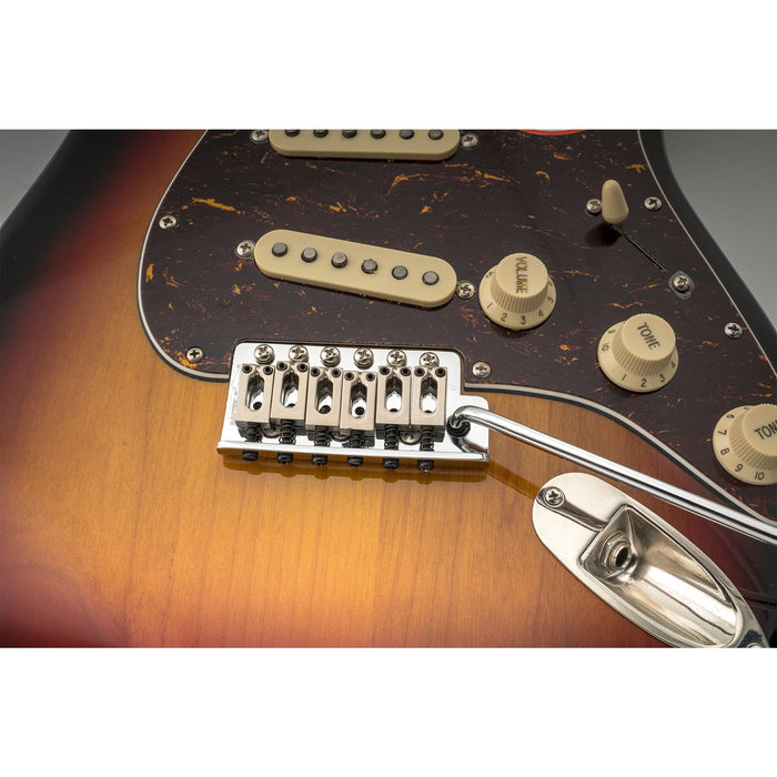 wilkinson m series 54mm2 1 8 inch string spacing 6 screw modern style saddle guitar tremolo bridge with push in arm 36mm block for strat style electric guitar mx1793p, chrome