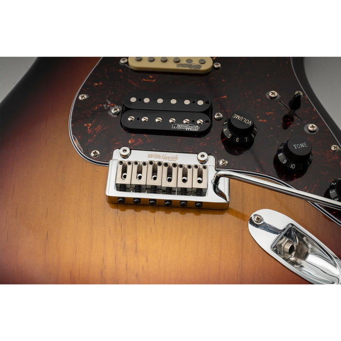 Application of wilkinson m series 52 5mm2 1 16 inch full block st guitar tremolo bridge pop in arm 2 point for american standard or professional fender strat style electric guitar mx1796p