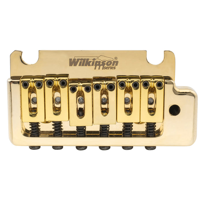 Puente de trémolo para guitarra Wilkinson Serie M de 52,5 mm (2-1/16 pulgadas) de bloque completo ST, brazo de inserción de 2 puntos para guitarra eléctrica estilo Fender Strat estándar americano o profesional