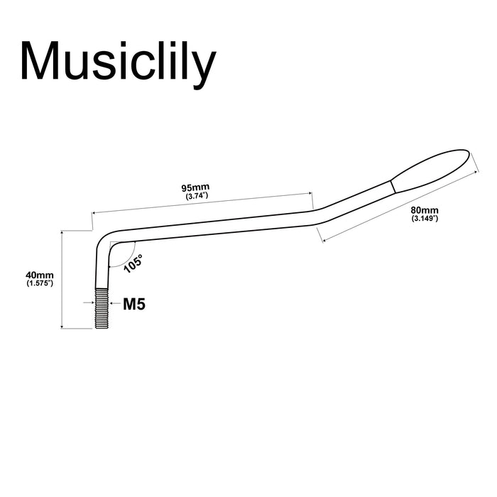 Dimensions of wilkinson m series steel m5 threaded in tremolo arm whammy bar 5mm vibrato arm for fender mexico strat style electric guitar mx1799p