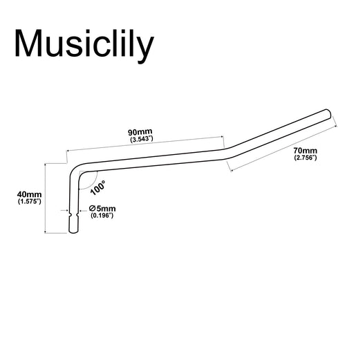 Dimensions of wilkinson m series steel 5mm push in strat tremolo arm bridge whammy bar for wilkinson and other imported strat style electric guitar chrome without tip mx1802p