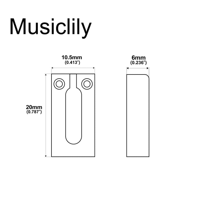 Dimensions of wilkinson m series 10 5mm st tremolo bridge saddles for squier standard mexico fender strat style electric guitar mx1807cr 6