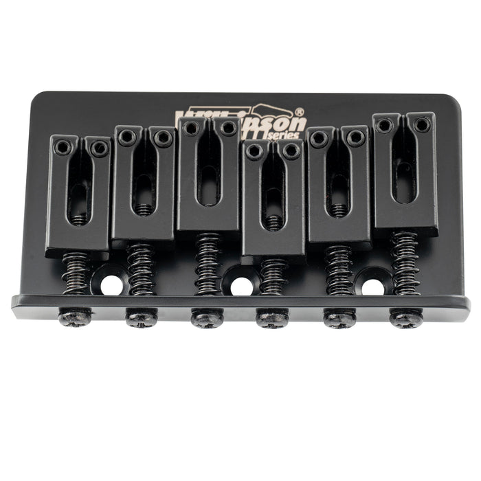 detail of wilkinson m series 52 5mm2 1 16 inch string spacing modern style saddle hardtail fixed bridge non tremolo bridge for strat tele style electric guitar mx1809p