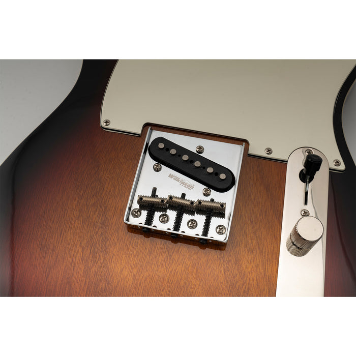 Application of wilkinson m series 54mm2 1 8 inch threaded ashtray style bridge 3 saddles for tele style guitar mx1812p