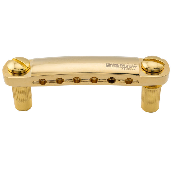 wilkinson m series 52mm2 3 64 inch string spacing stop tailpiece for lp sg style electric guitar mx1817p, gold